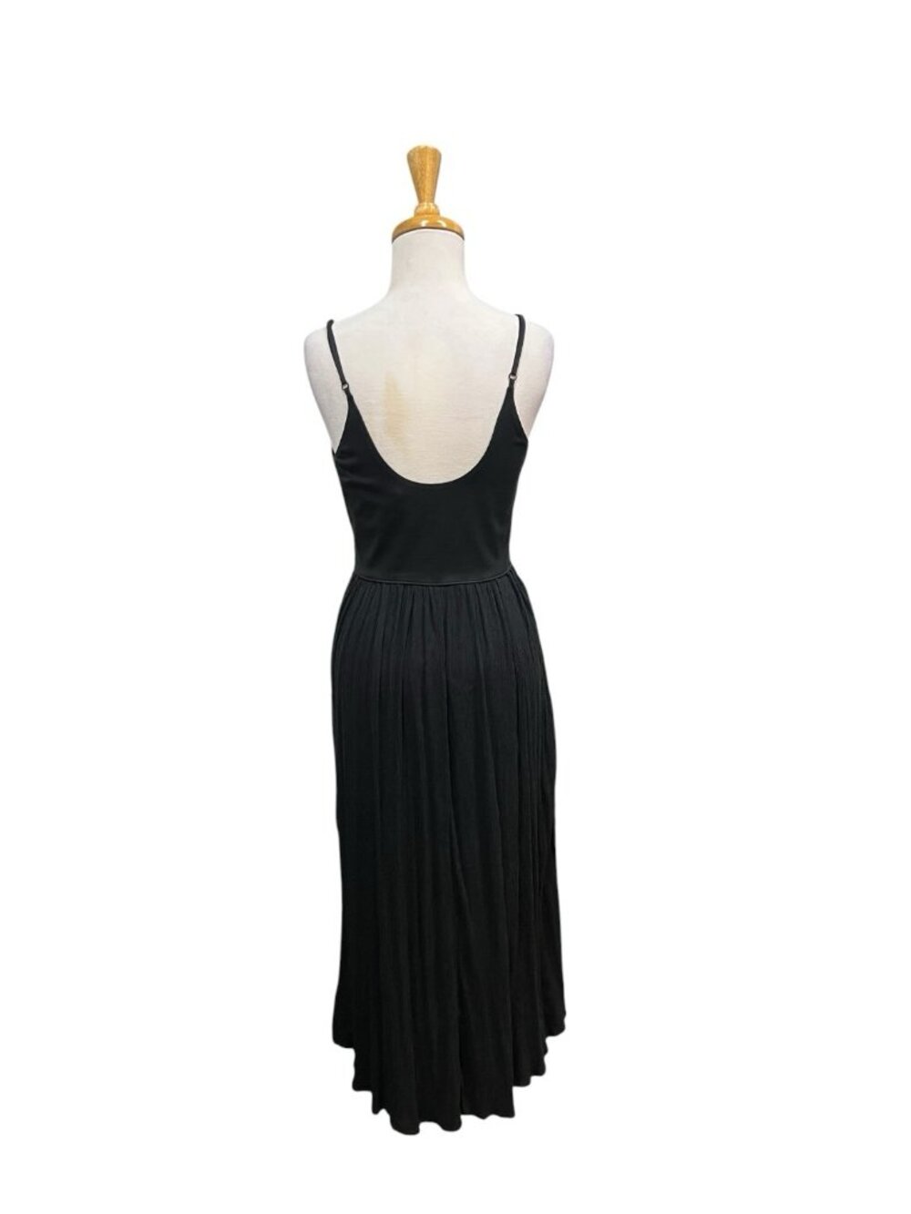 Aerie At The Barre Midi Dress Spaghetti Straps Size M Medium Black - Picture 4 of 7